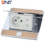 double EU power connector flip up floor socket