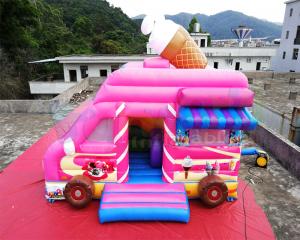 China Ice Cream Truck Commercial Bounce House 0.55mm PVC Inflatable Bouncer on sale