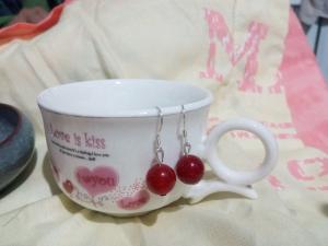 China Sterling Silver S925 Nature Red Agate earrings eardrop Pure Silver 100% Real wholesale