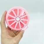 7 days rotation pill box round pocket size