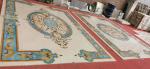 Natural Flower Waterjet Round Marble Tiles Medallion Carpet