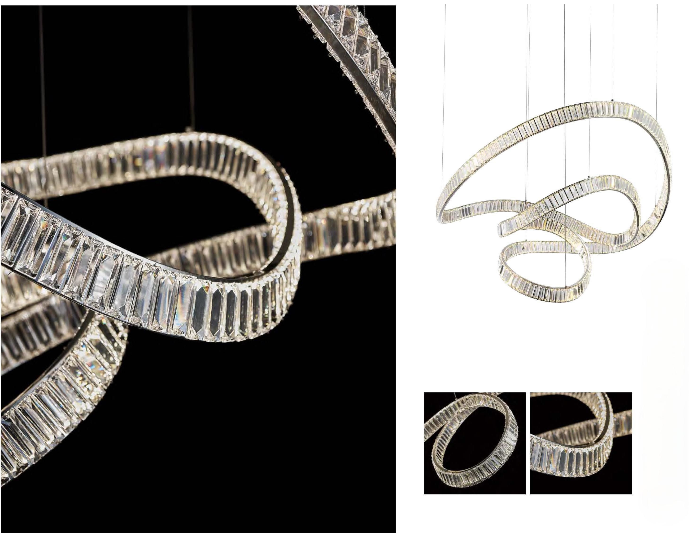 Italian Light Luxury Minimalist Crystal Chandelier Exhibition Hall Design Artistic Modeling Engineering Chandelier