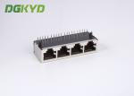 Metal shielded 1000 base quad port giga ethernet rj45 connectors, without LED