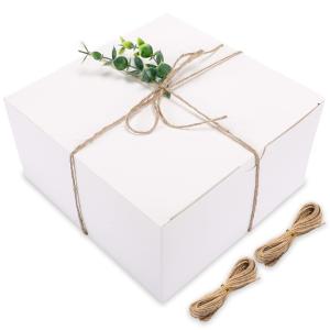 China Packing Material White 12 Pack 8x8x4 Inches Square Paper Birthday Party Gift Box with Lids wholesale