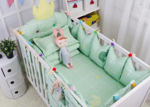 China Green Elephant Unique Girl Baby Bedding Sets 100% Cotton Bed Reducer Size Adjustable wholesale