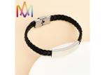 13g Plait Grain Braided Leather Bracelet Engraved