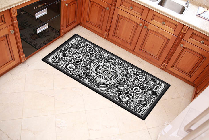 Black And Grey Decorative Door Mats 40x60cm 40x80cm Sizes For Home Entrance