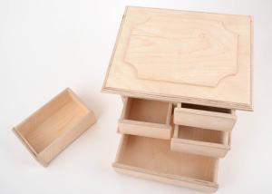 China Cosmetics Packaging Wooden Storage Box , Handmade Natural Solid Wood Gift Box With Compartments Partitions wholesale
