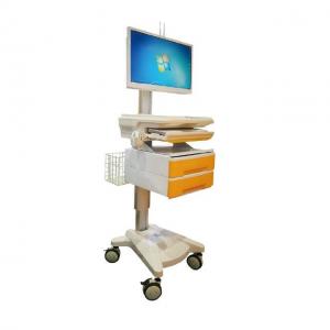 China Hospital Laptop Computer Workstation Trolley With Electrically Adjustable Height wholesale