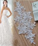 Garment Accessories Embroidery Lace Applique with Cord Ivory Color