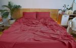 XINPAI Microfiber Three Lines Embroidery Massage Bedding Sheet Set for Flat Bed