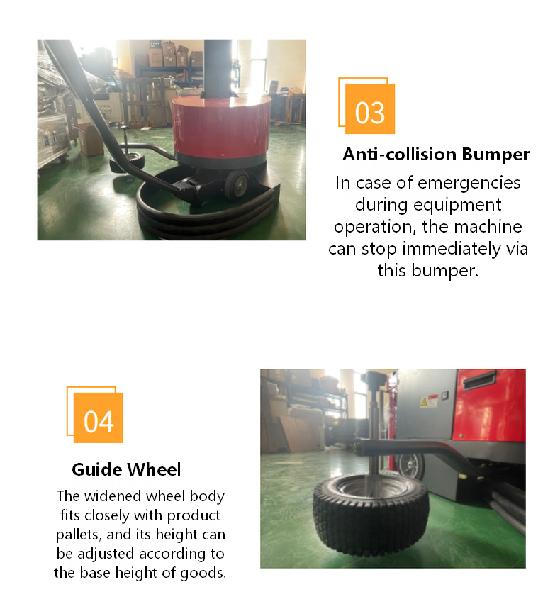 Electric PLC-controlled Auto-induction Self-propelled Intelligent Mobile Stretch Film Pallet Wrapping Machine for Food Beverage