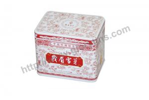 China Rectangular Tea Tin Box with Ceramic Effect 127*93*102mmH wholesale
