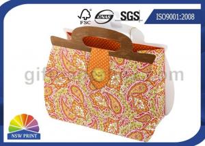 China Printing Handbag Shaped Wrapping Paper Gift Bag with Die-cut Handle , Eco-friendly wholesale