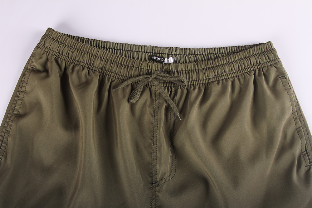 Olive Camouflage Mens Elastic Waist Board Shorts