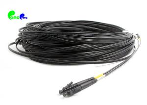 China OM4 LC - LC 50 / 125 Fiber Optic Patch Cable Duplex 2.0mm With Black Connector and Black OFNP Cable wholesale