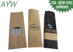 China Multiple Uses Kraft Paper Bags Inside Foil / Clear Window For Dried Coffee Bean wholesale
