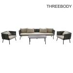 Backyard Table And Chair Outdoor Garden Furniture Beige Wicker Sofa Set