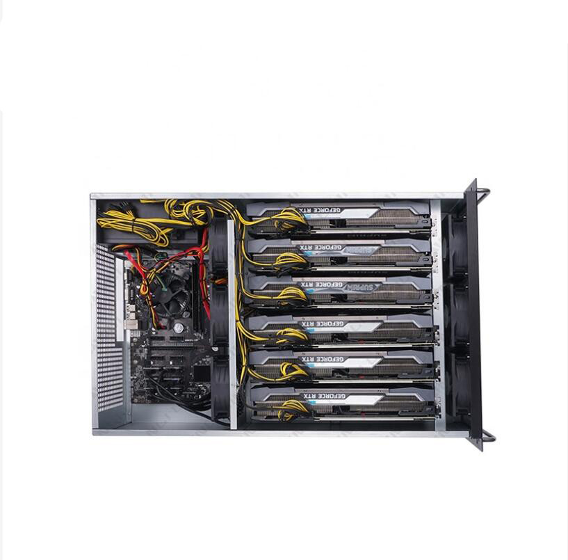 4U Rackmount 6 Gpu Mining Rack Silent Psu 2500w 8 Card Slots