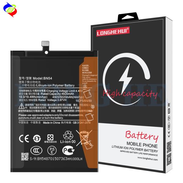 Mobile Phone Models Redmi 9/Redmi Note 9 Lithium-ion Polymer BN54 Battery 500PCS