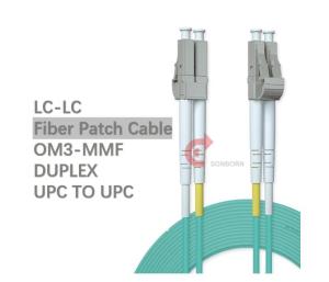 China OM3 LC to LC Fiber Patch Cable 3m(10ft) - Fiber Optic Cable Cord Multimode Duplex 50/125μm wholesale