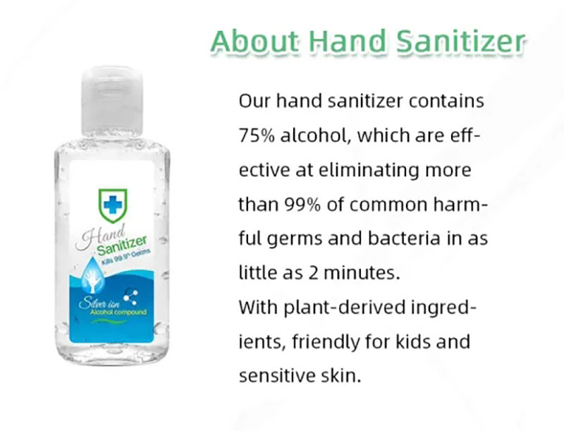 Glycerine Antiviral Hand Sanitizer Portable Waterless Instant Alcohol Hand Sanitizer