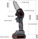 6in 21V Mini Small Battery Handheld Chainsaw Machine Mills Wood Cutting Lithium