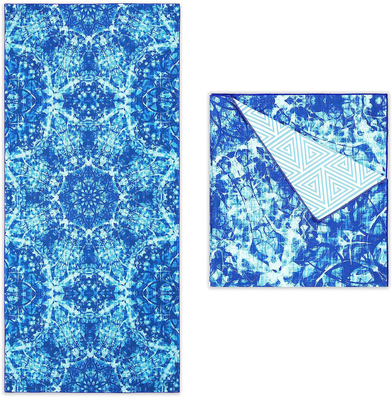 Large Sand Free Quick Dry Lightweight Water Absorbent Towel Beach With Zip Pocket Converted Into A Bag