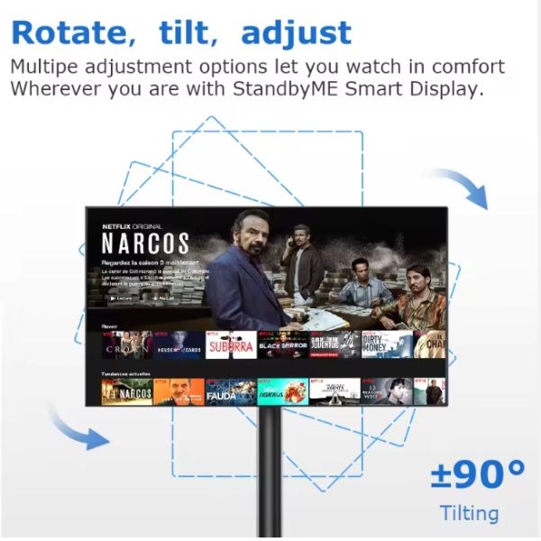 Touch Screen Portable Smart TV Full HD 32 Inch Wireless White Cabinet