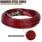 Extra Long 30 Ft Nylon Dog Leash Braided Steel Anti Rusty Tie Out Cable