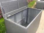Aluminum Frame Grey Plastic Wicker Storage Box 120 x 60 x 85cm