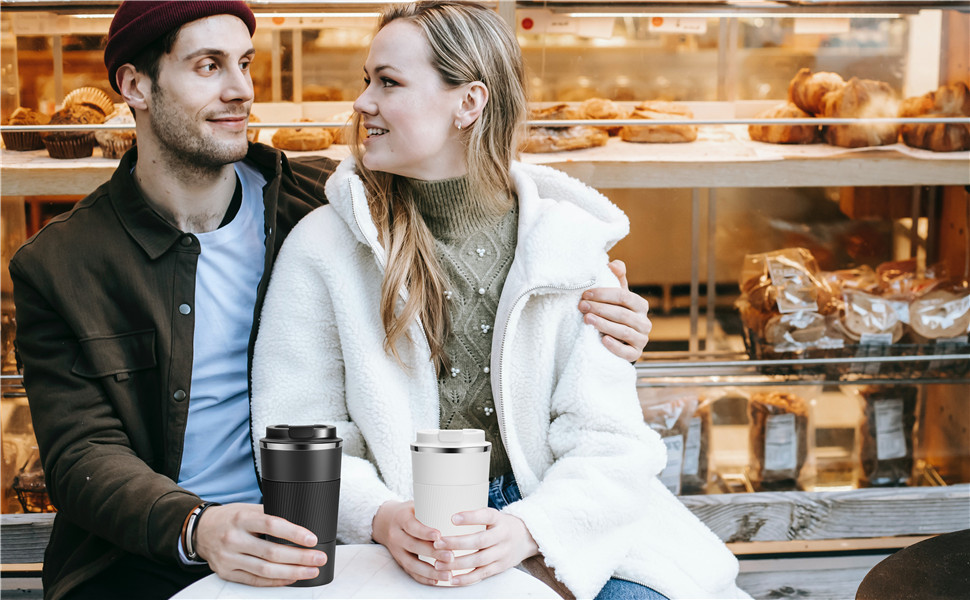 17oz Travel Coffee Cups Insulated Mug Thermal Tumbler With Lid Leak Proof Reusable Stainless Steel Coffee Mug Spill Proof For Hot And Iced Cold Drinks