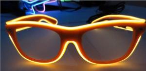 China High Brightness Orange El Wire Glasses For Party Show With Pc Plastic Frame wholesale