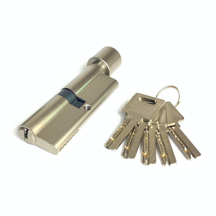 85mm Brass Cylinder Lock Single Open Cylinder Door Locks Silver