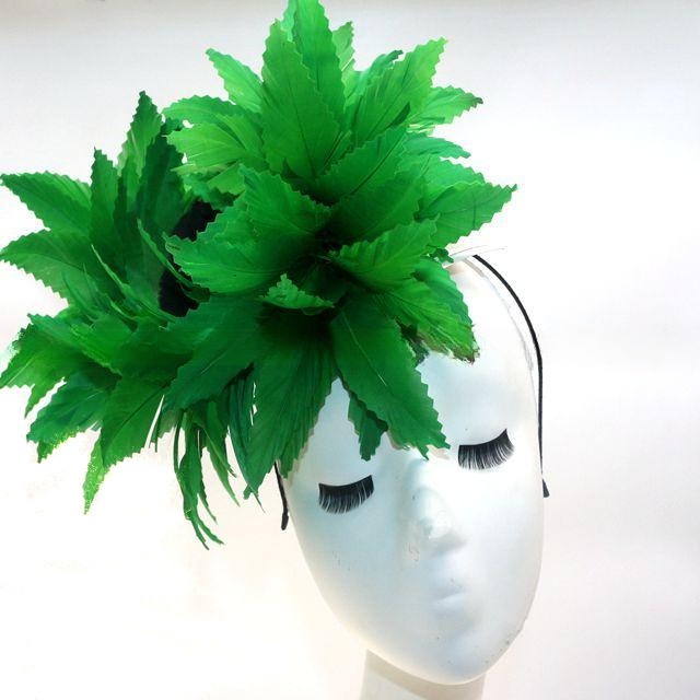 Thanksgiving Occasion Goose Green Feather Headpiece DHL FEDEX UPS Shipping