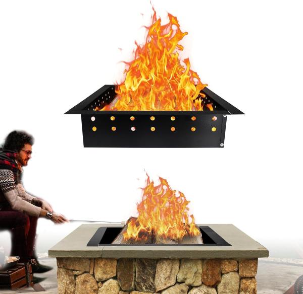 Outdoor Wood Burning Bonfire Fire Pit Insert Ring Liner with Toughness Carbon