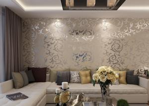 China 0.7*8.4m Brown Non - woven Retro Vintage Wallpaper Flower Pattern wholesale