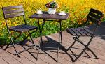 Factory Wholesale HDPE Plastic Wooden Design Coffee Lounge Patio Portable