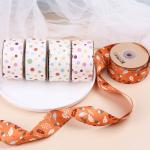 Round Dot Printed Polyester Ribbon 25mm-38mm Cotton Christmas Ribbon