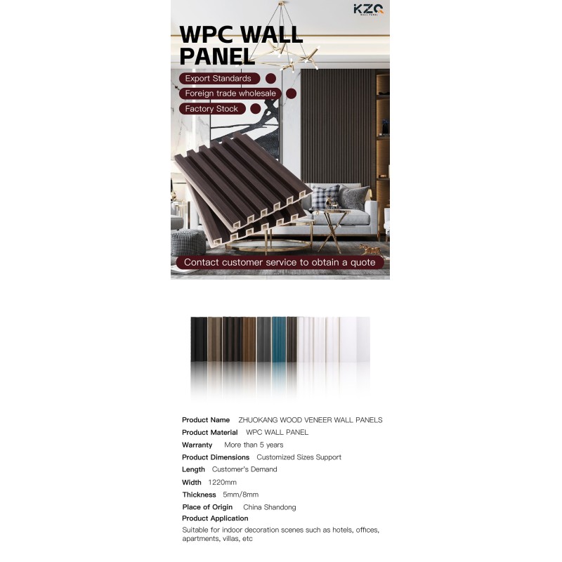 B Fireproof Waterproof wpc fluted wall panels for TV Background Wall Panel