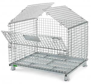 China Q235 Steel Stackable Wire Mesh Cages Heavy Duty Warehouse on sale