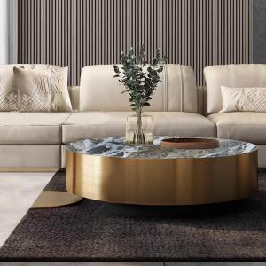 China Stainless Steel edge Ceramic Marble  Coffee Table wholesale