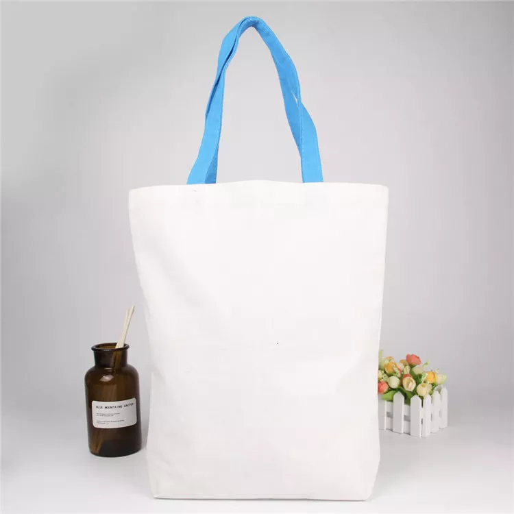 Plain Blank Organic Calico Cotton Canvas Grocery Shopping Tote Bag Custom Logo Size Printed