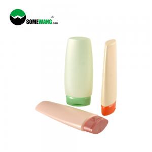 China Shampoo Use PE Plastic Bottle 200ml Customized Flat Squeeze Bottle With Flip Top Lid on sale