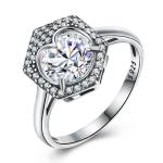 Luxury Jewelry Wedding Ring Couples S925 Silver Eight Heart Eight Arrows Zircon