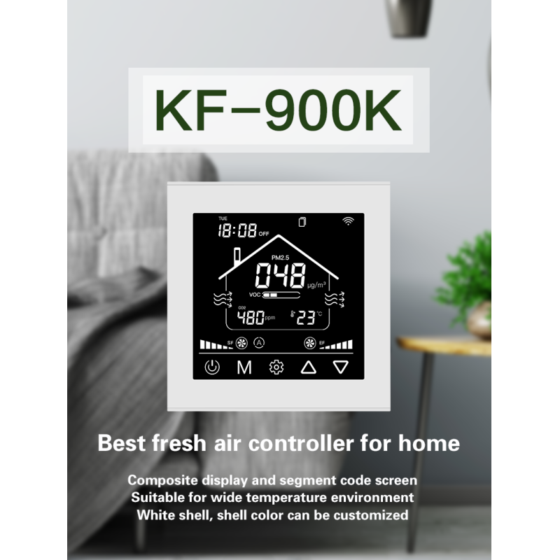 Intelligent LCD Fresh Air Controller 3 Speed Ventilation Fan Control Panel