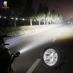 Aluminum Circle Casing White Steady 48V LED Spotlight Motorcycle