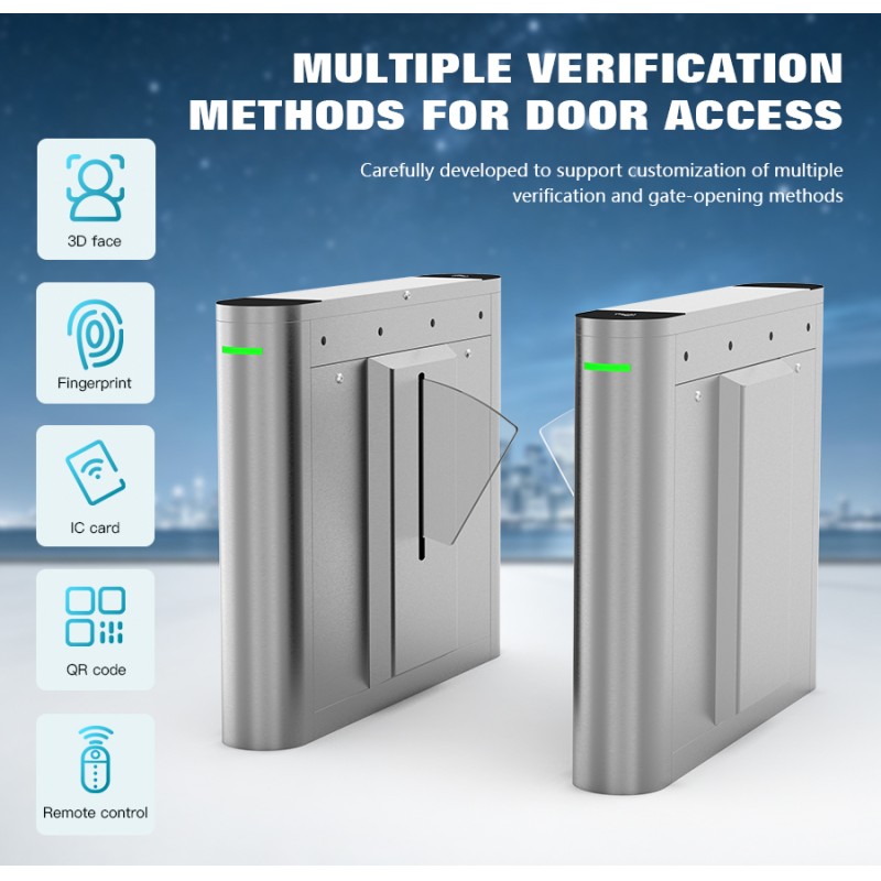 HCW CW592 Intelligent Pedestrian Wing Gate Turnstile for Access Control