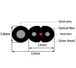 FTTH Single Mode Butterfly Drop Cable Fiber Optic Wire Steel Messenger