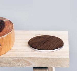 China Qi Standard Wooden Mini Wireless Cell Phone Charger for iPhone X / 8 / 8 Plus wholesale